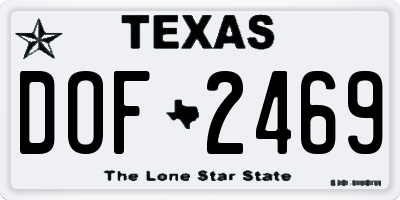 TX license plate DOF2469