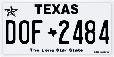 TX license plate DOF2484