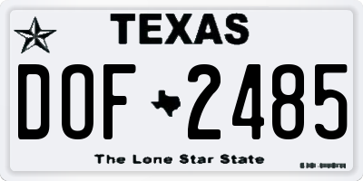 TX license plate DOF2485