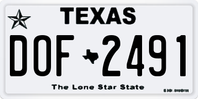TX license plate DOF2491