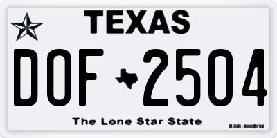 TX license plate DOF2504