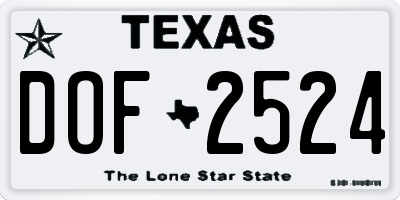 TX license plate DOF2524