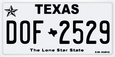 TX license plate DOF2529