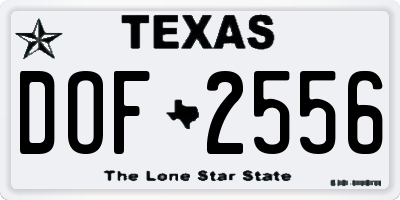 TX license plate DOF2556