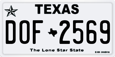 TX license plate DOF2569