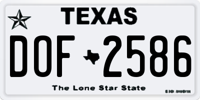 TX license plate DOF2586