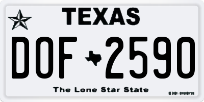 TX license plate DOF2590