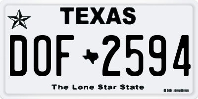 TX license plate DOF2594