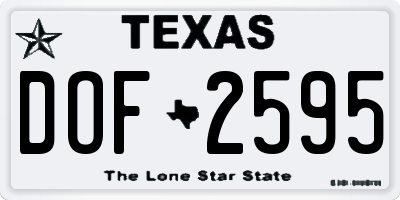 TX license plate DOF2595