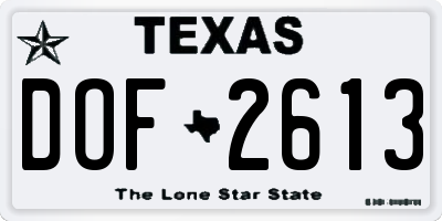 TX license plate DOF2613
