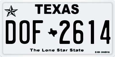 TX license plate DOF2614