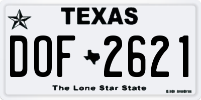 TX license plate DOF2621