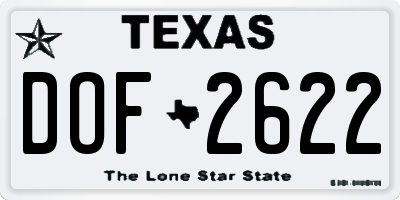TX license plate DOF2622