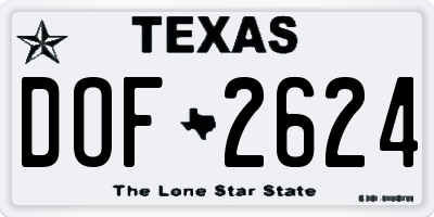TX license plate DOF2624