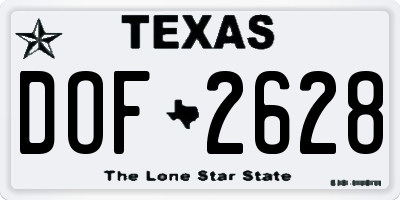 TX license plate DOF2628