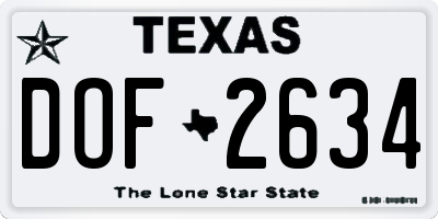 TX license plate DOF2634