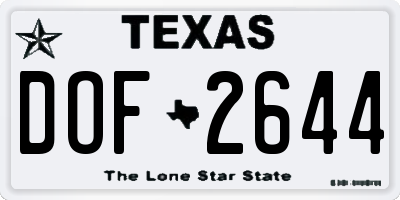 TX license plate DOF2644