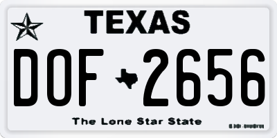 TX license plate DOF2656