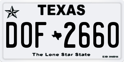 TX license plate DOF2660