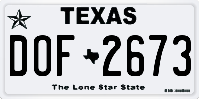 TX license plate DOF2673