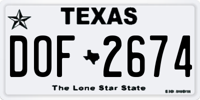 TX license plate DOF2674