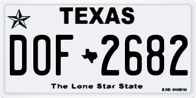 TX license plate DOF2682