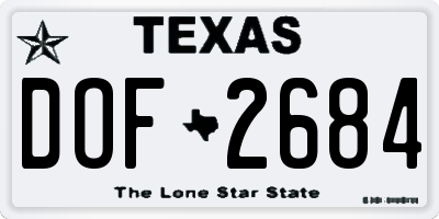TX license plate DOF2684