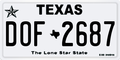 TX license plate DOF2687