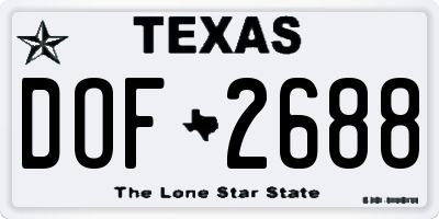 TX license plate DOF2688