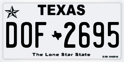 TX license plate DOF2695