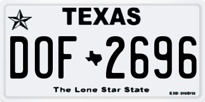 TX license plate DOF2696