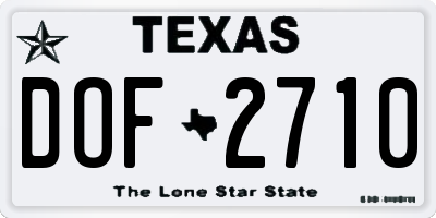 TX license plate DOF2710