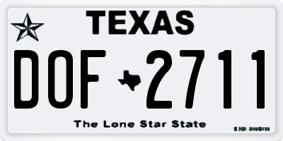 TX license plate DOF2711