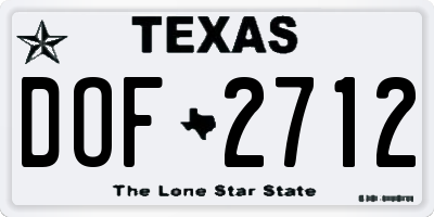 TX license plate DOF2712