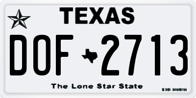 TX license plate DOF2713