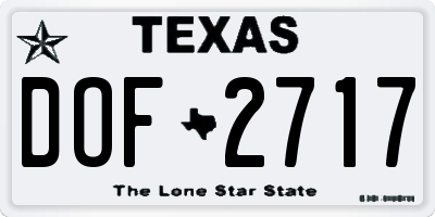 TX license plate DOF2717