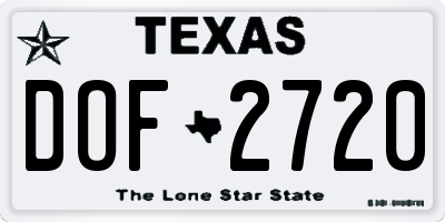 TX license plate DOF2720