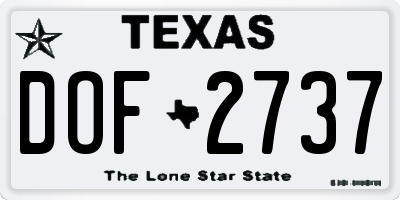 TX license plate DOF2737