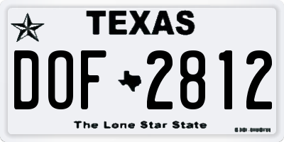 TX license plate DOF2812