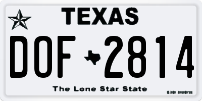 TX license plate DOF2814