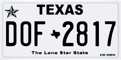 TX license plate DOF2817