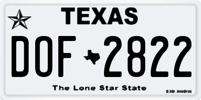 TX license plate DOF2822