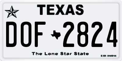 TX license plate DOF2824