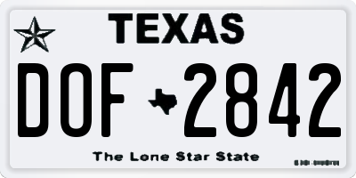 TX license plate DOF2842