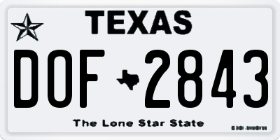 TX license plate DOF2843