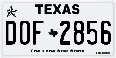 TX license plate DOF2856