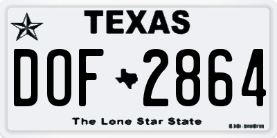 TX license plate DOF2864