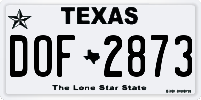 TX license plate DOF2873