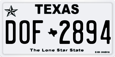 TX license plate DOF2894