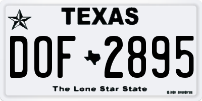 TX license plate DOF2895
